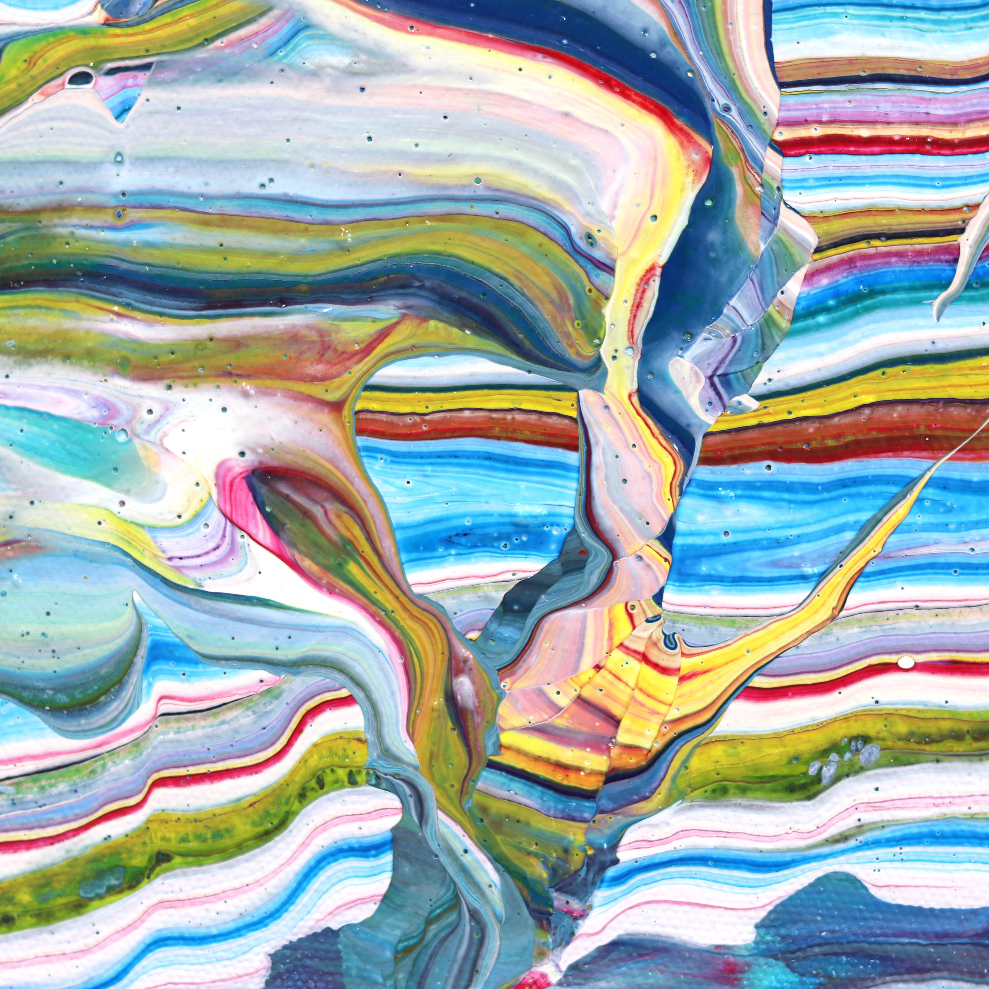 Magia Negra - Arte callejero abstracto, colorido y enérgico Pintura de graffiti sobre lienzo en venta 3