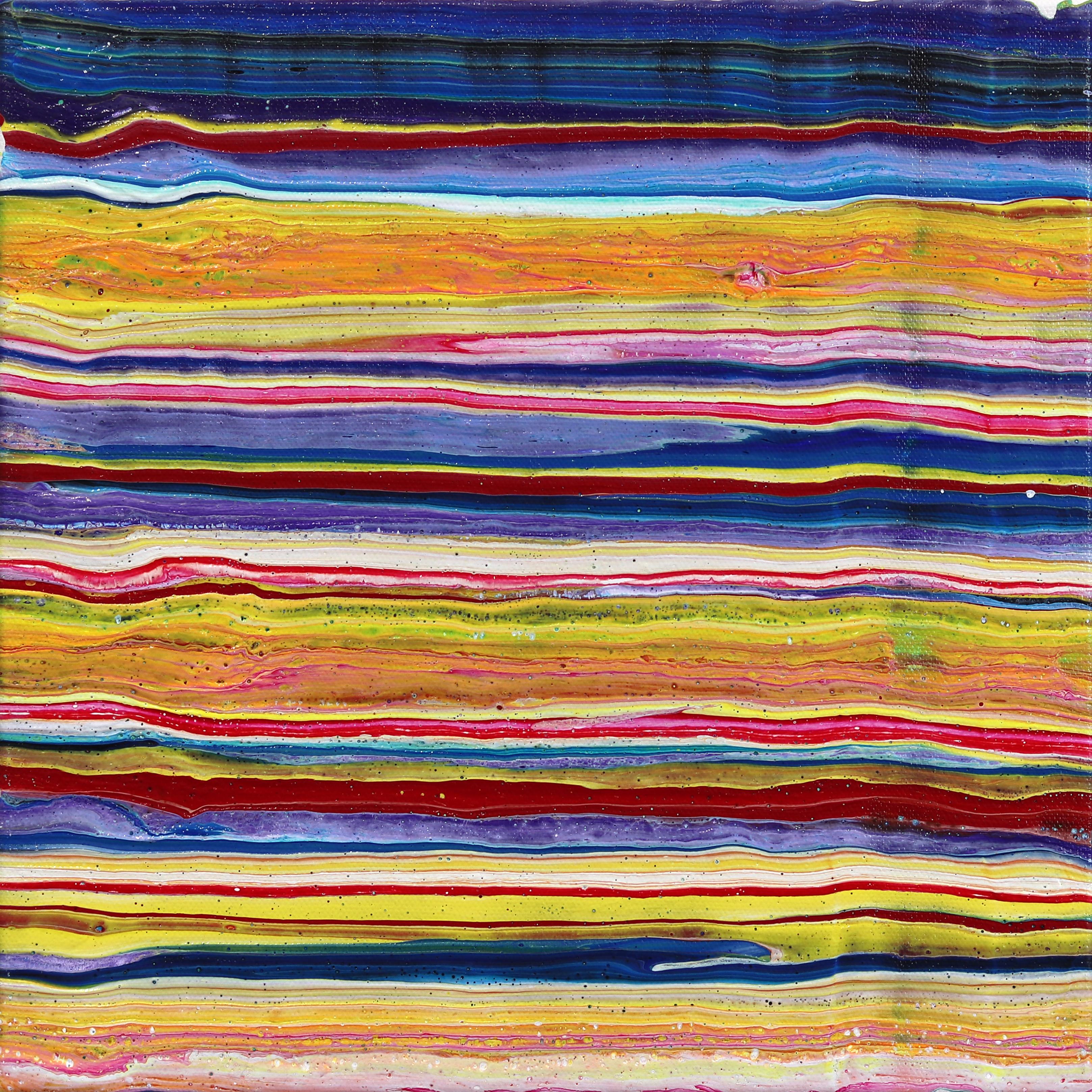 City and Color - Abstract Vibrant Colorful Stripes Textured Painting on Canvas
