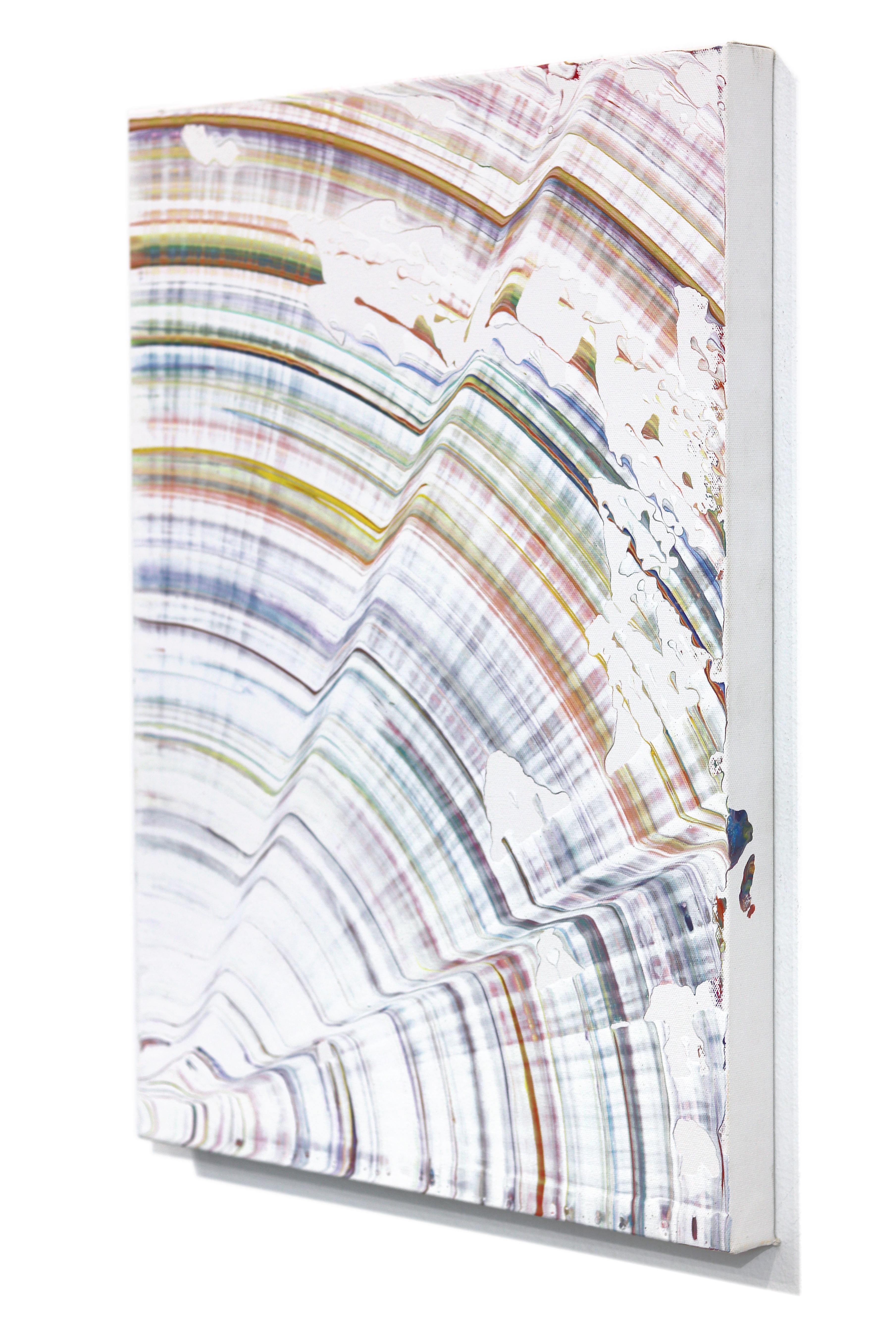 Cleansed - Pittura astratta sperimentale a colori con illusione ottica su tela in vendita 1