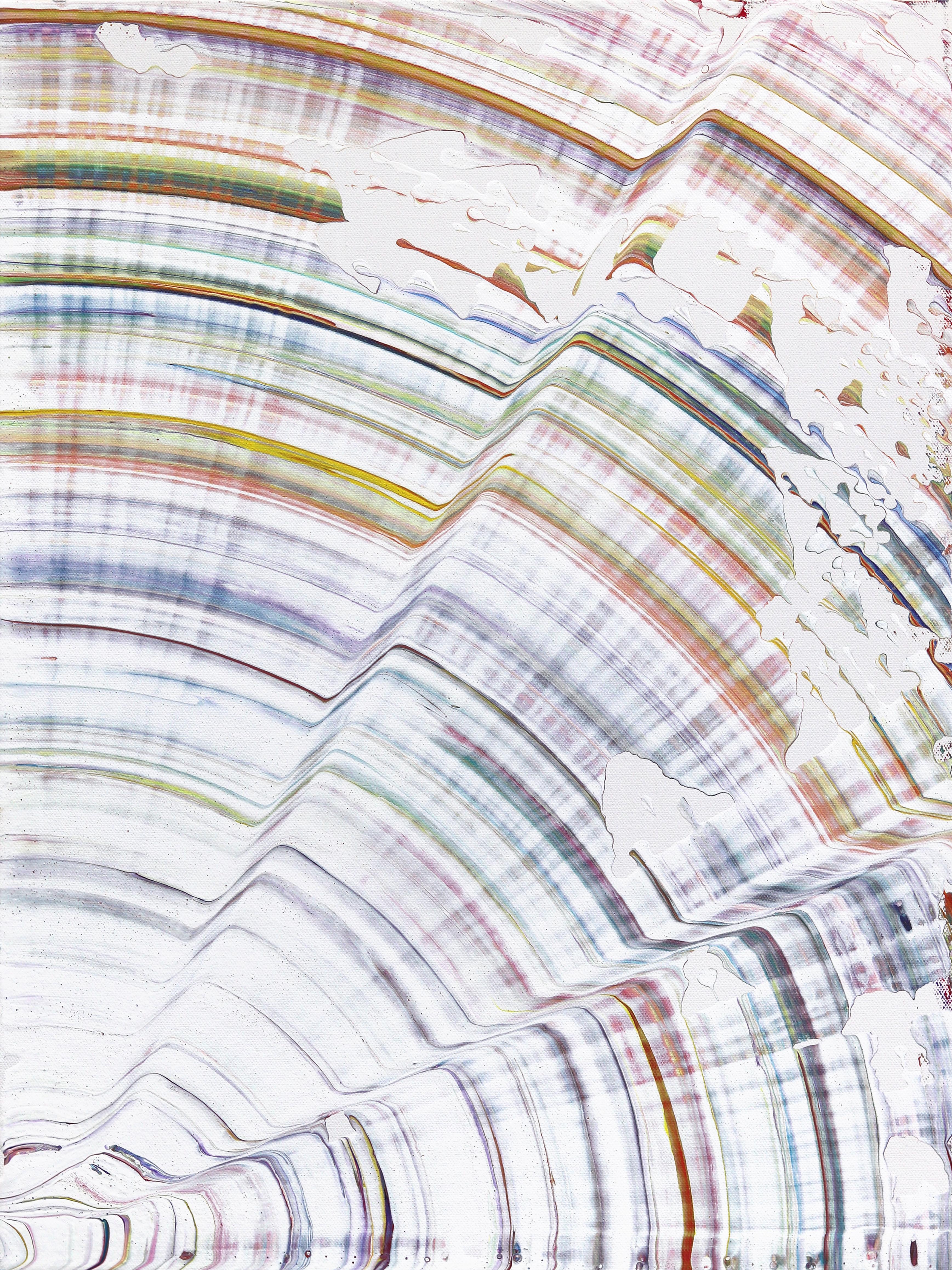Cleansed - Pittura astratta sperimentale a colori con illusione ottica su tela - Art di Armen Ges
