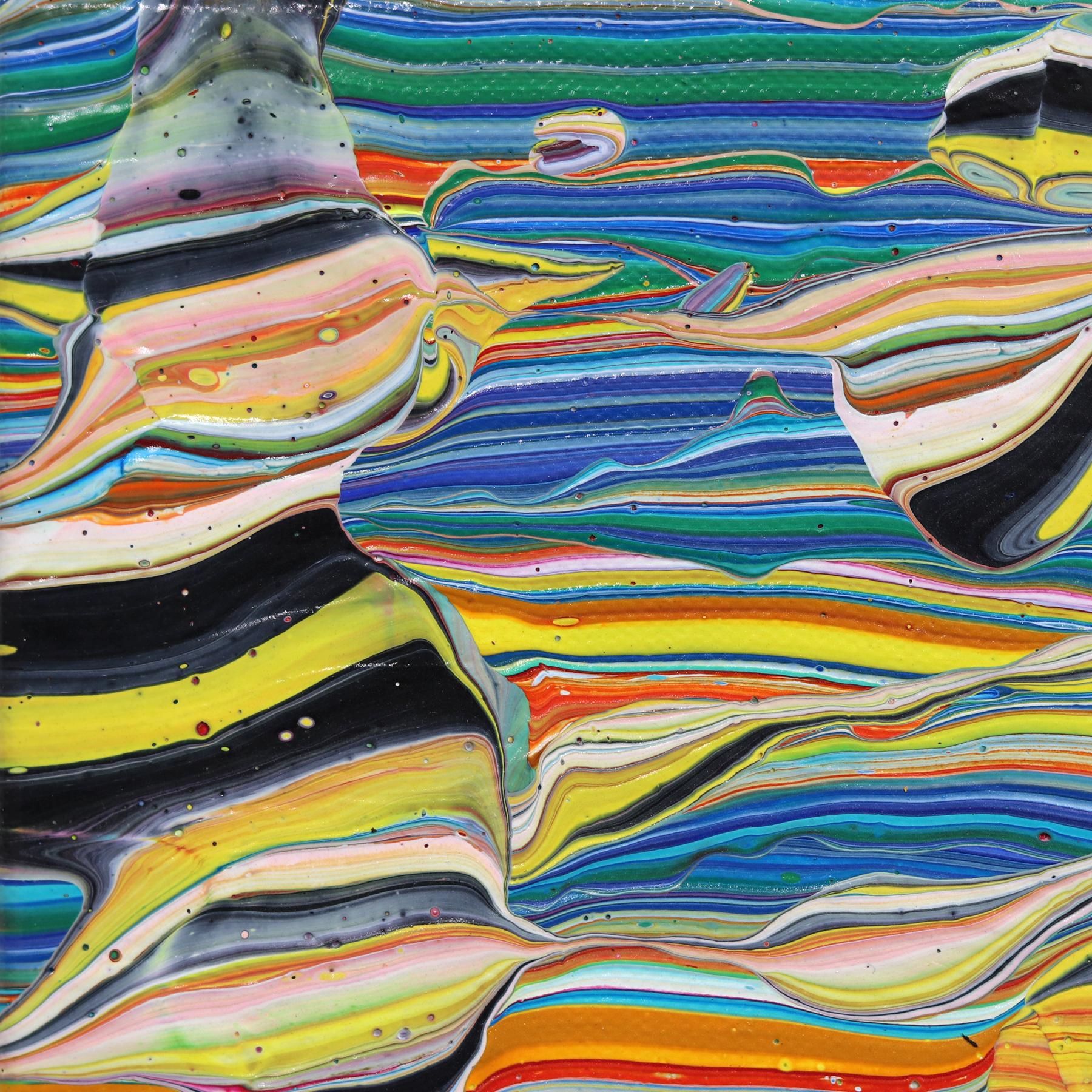 Capturing movement in acrylic and spray paint, Armen Ges experiments with optical illusions and perspective in his original abstract artworks. To create these intriguing visuals, Ges employs traditional gestural techniques in combination with