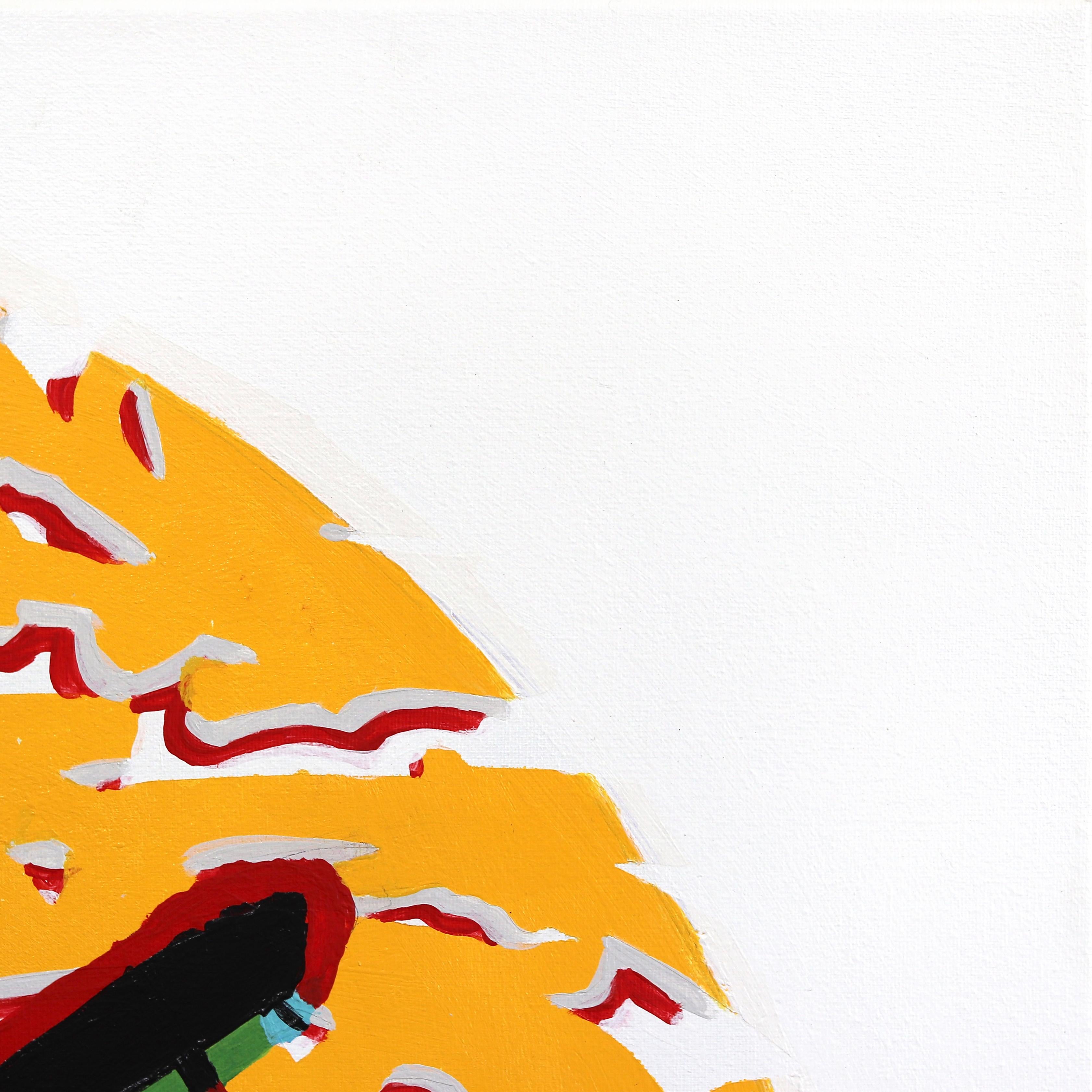 Happy #11 - Street Art Graffiti Happy Face Yellow Abstract Smiley - Painting Contemporaneo di Armen Ges
