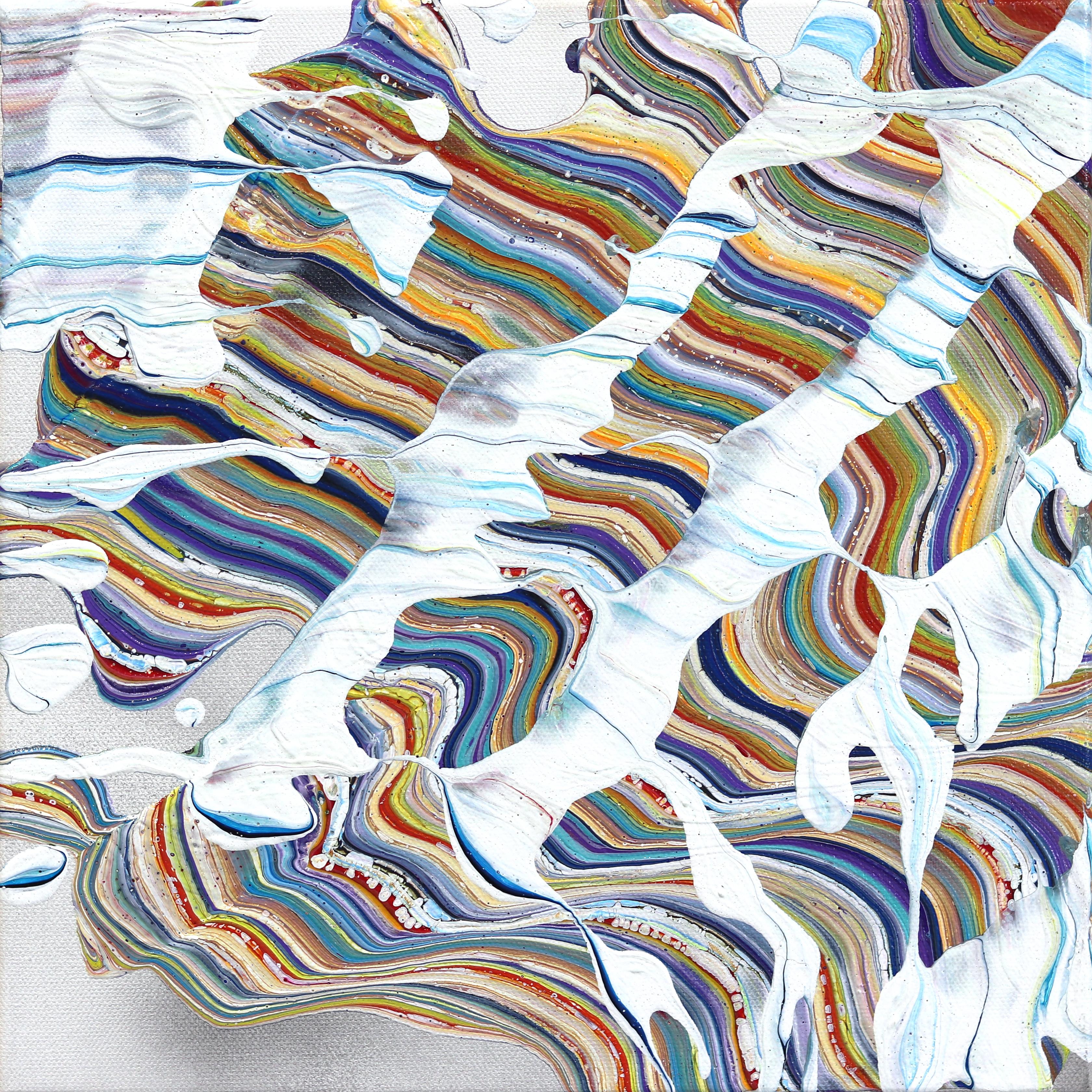 Abstract Painting de Armen Ges - Armonía - Pintura Original Abstracta Ilusión Óptica Animada de Colores sobre Lienzo