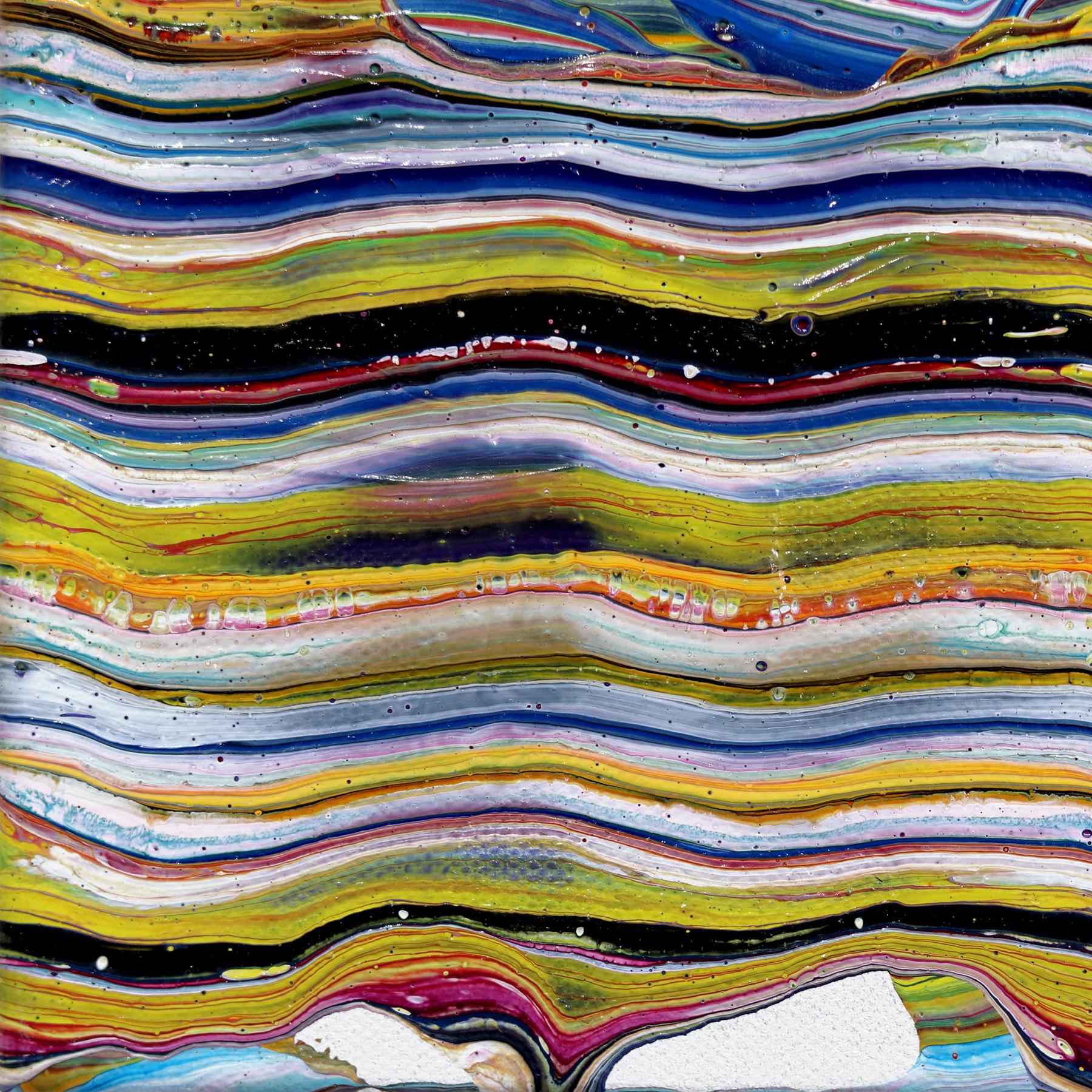 Reader's Digest - Pintura sobre lienzo con ilusión óptica abstracta de colores vivos en venta 4