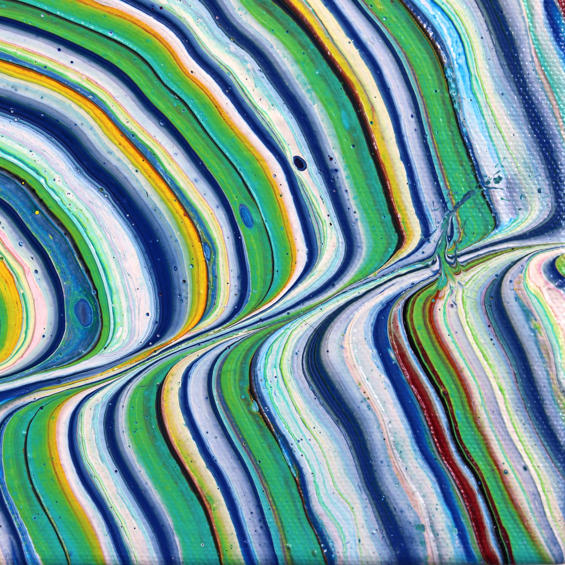 Souvenir - Abstrakte Erdtöne Optische Illusion Street Art Gemälde auf Leinwand im Angebot 7