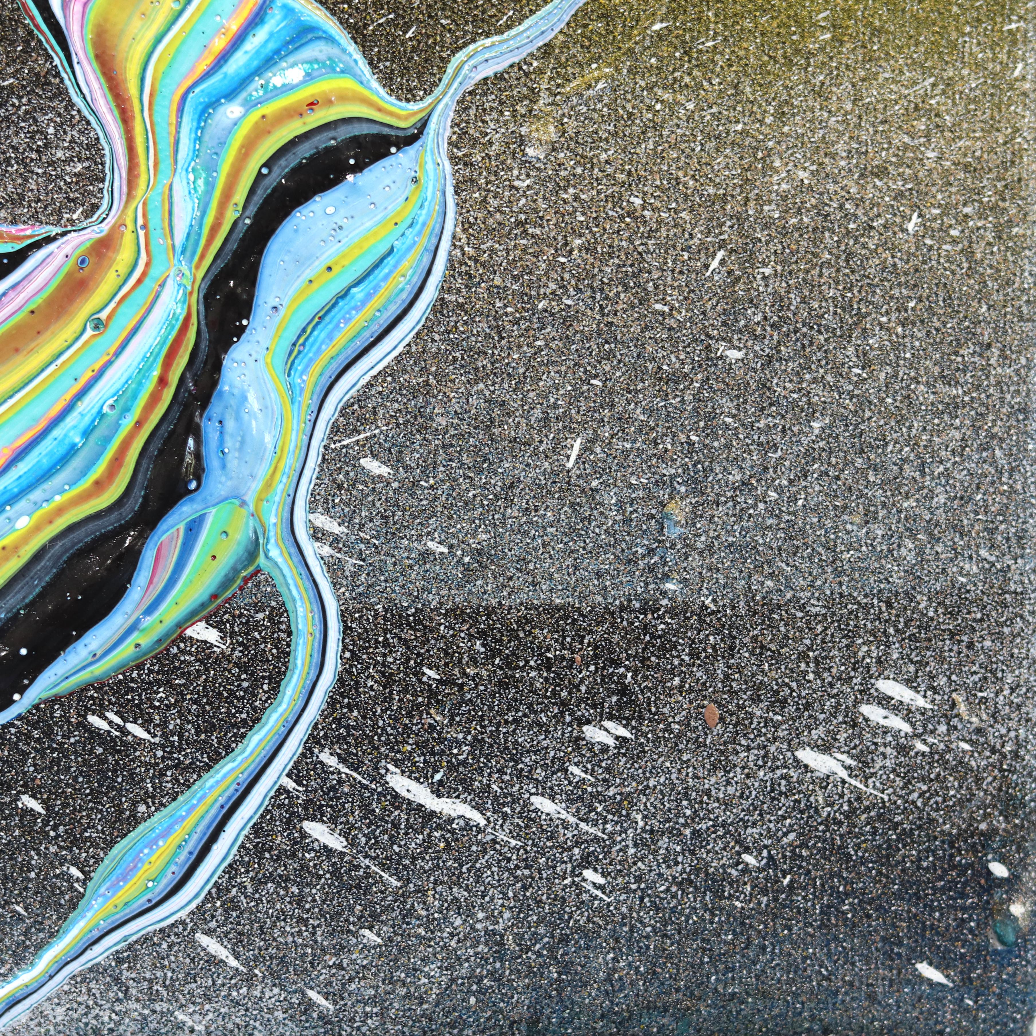 Spacetense - Abstract Cosmic Colorful Lively Optical Illusion Painting on Canvas For Sale 5