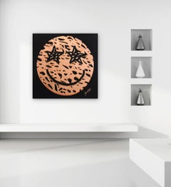 Starry Eyed #2 - Graffiti Style Happy Face Figurative Abstrakt auf Leinwand