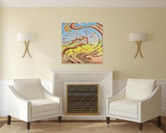 Untitled 32 - Colorful Abstract Energetic Illusion Painting on Canvas