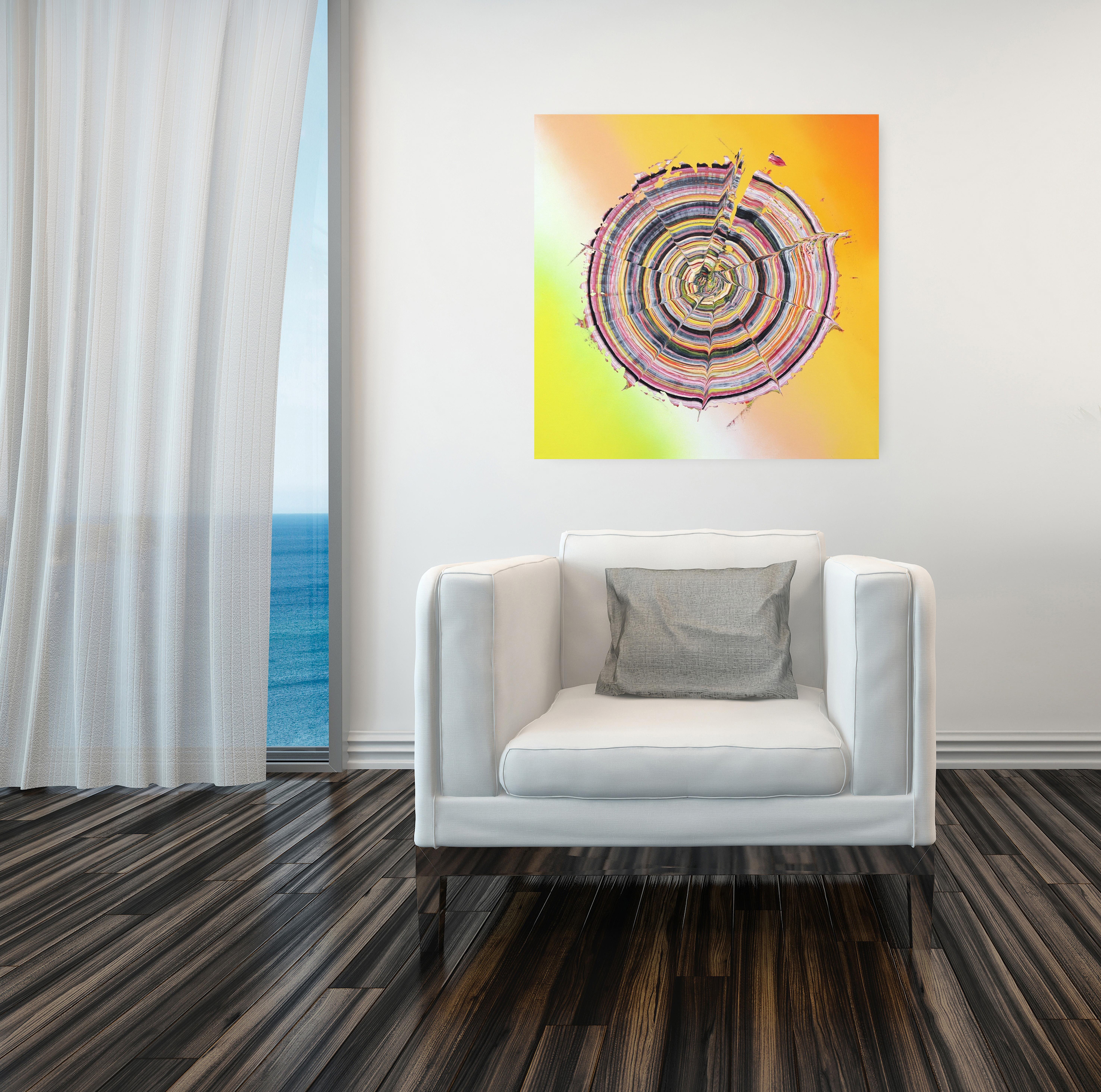 Untitled Black Spiral - Painting by Armen Ges
