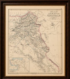 Armenia & Kurdistan Map Showing Ancient Assyria and Mesopotamia, 1850