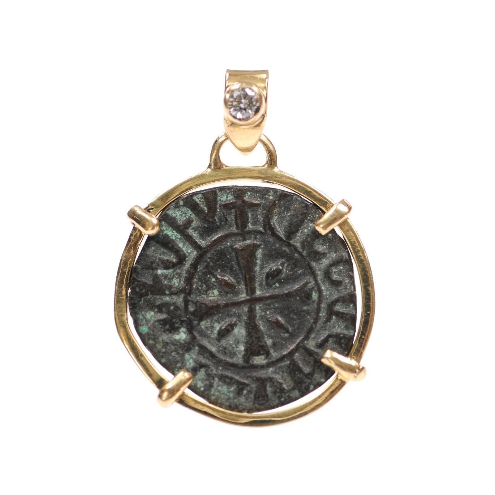 Armenian Coin from The Crusades w/ 18K For Sale