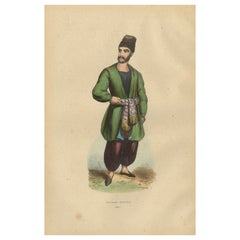 Armenian Merchant in Traditional Attire from 1844 Lithograph