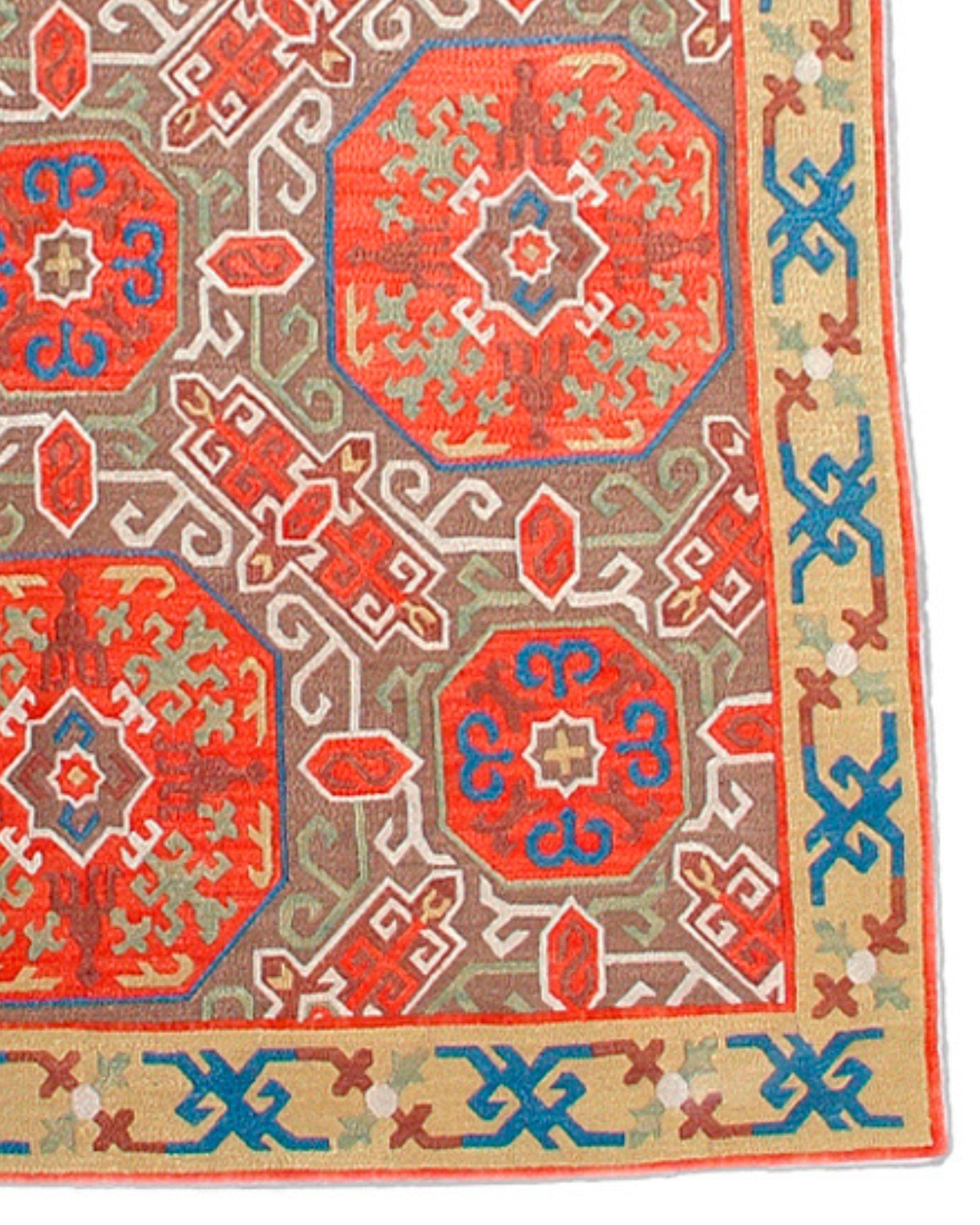 Antique Armenian Silk Embroidery Rug, Late 20th Century  In Excellent Condition For Sale In San Francisco, CA