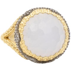 Armenta 18 Karat Old World Chalcedony and Diamond Ring, Style 10286