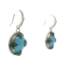 Armenta Blue Quartz, 18K and Silver Earrings