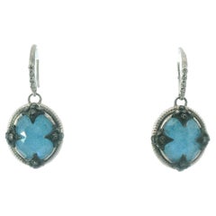 Armenta Blauer Quarz, 18K und Silber Ohrringe