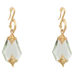 Armenta Crivelli Diamant-Kristall-Tropfenohrringe 18K Gelbgold