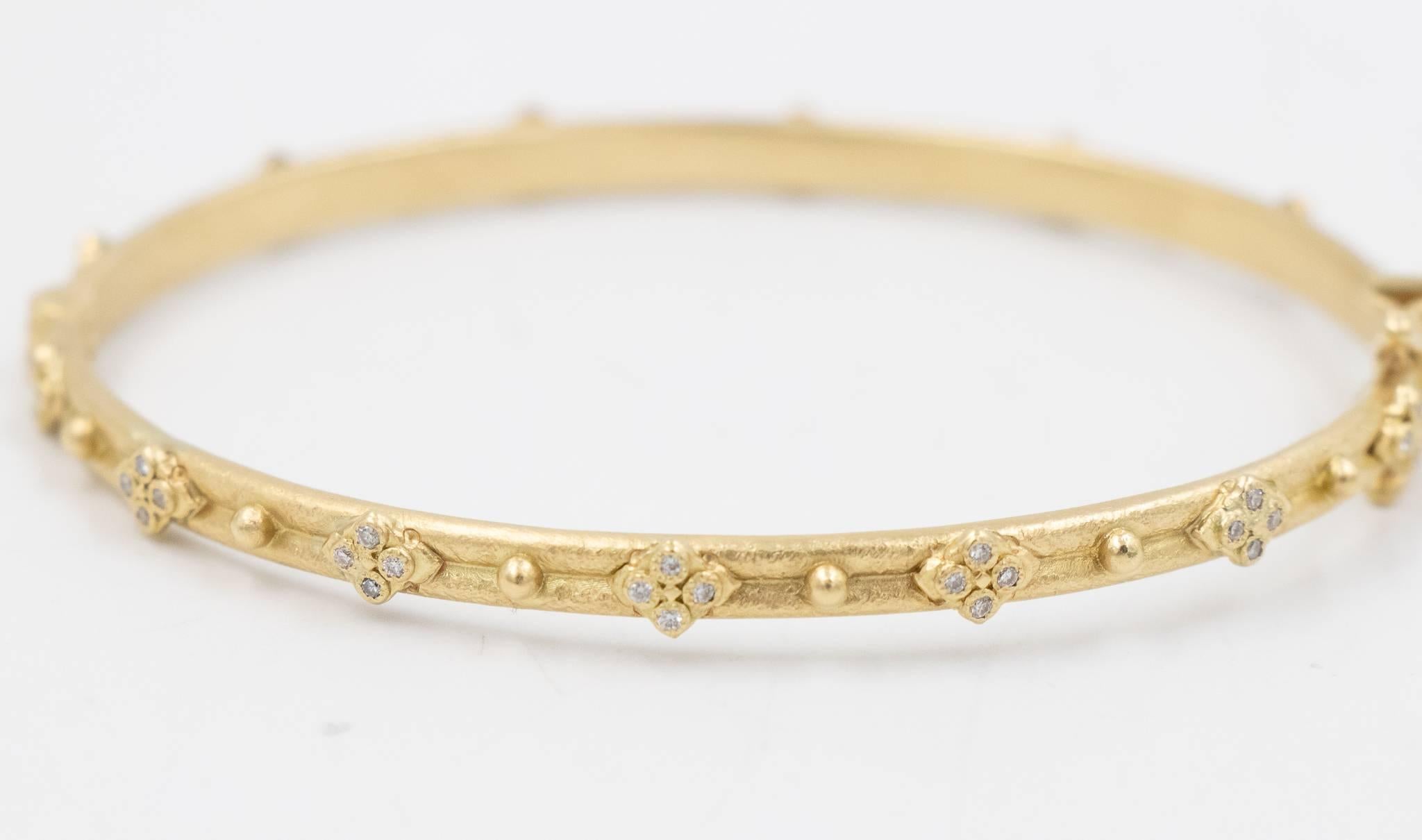 Armenta Diamond Bangle Sueno Bracelet, 18 Karat Yellow Gold, Style 06153 1