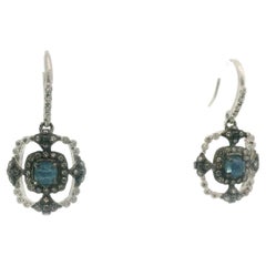 Armenta Ohrringe aus Diamanten, Pietersite 18K und Silber