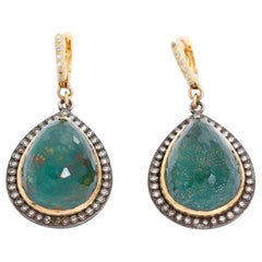 Armenta New World Sterling Silver and Arizona Turquoise Pear Earrings