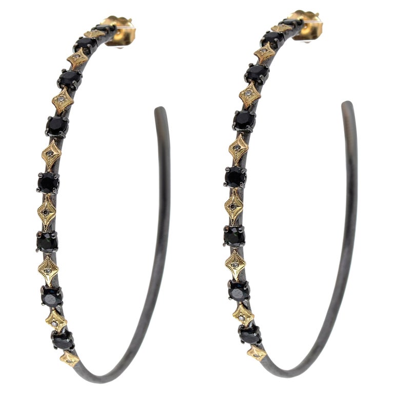 Armandine Sterling Silver Hoop Earrings plated in 18K Gold main image 1