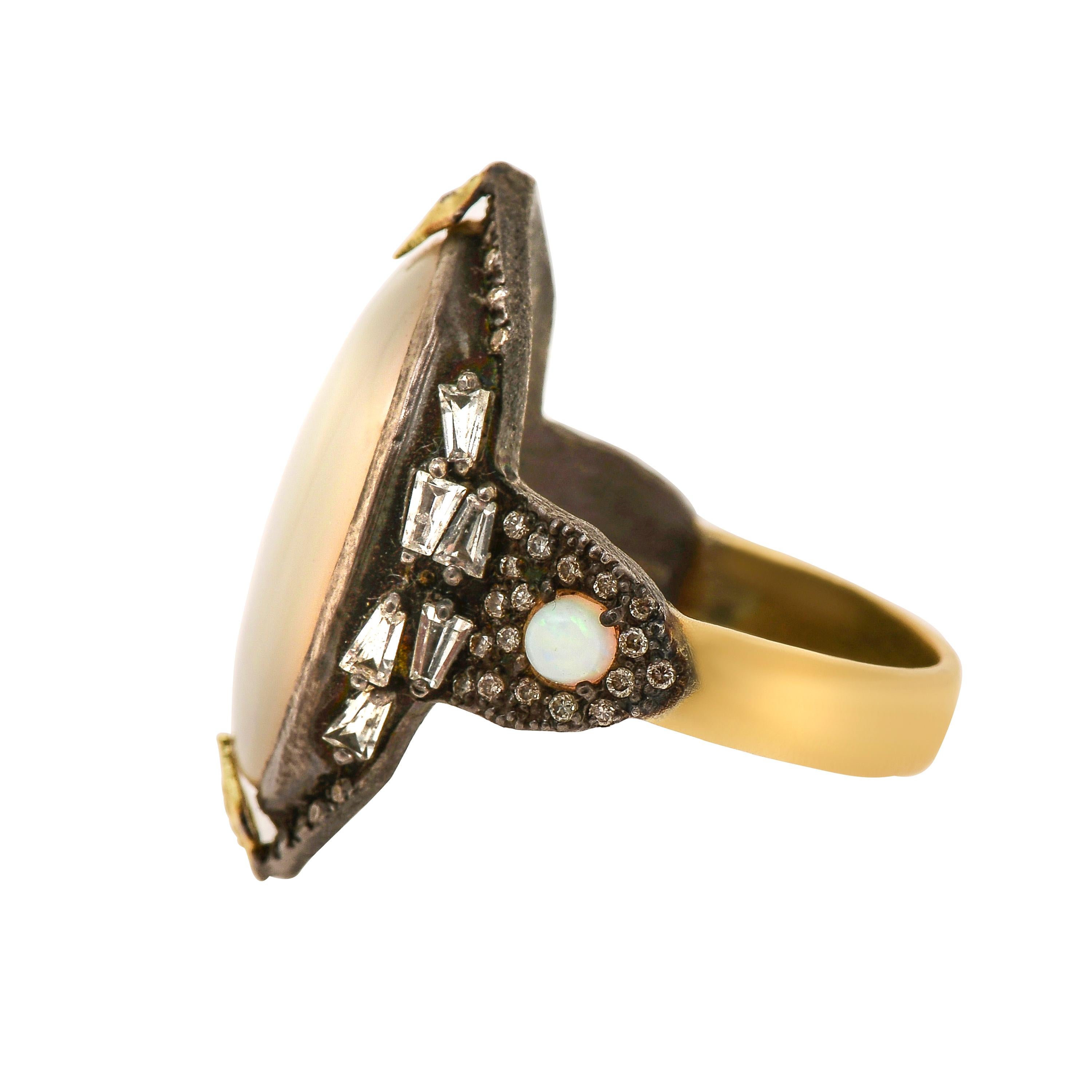 Armenta Old World Ring aus 18 Karat Gold, Saphiren und Diamanten Gr. 7 (Zeitgenössisch) im Angebot