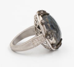 Armenta Old World Australian Black Opal and Crivelli Ring:: Doublet Style 11858