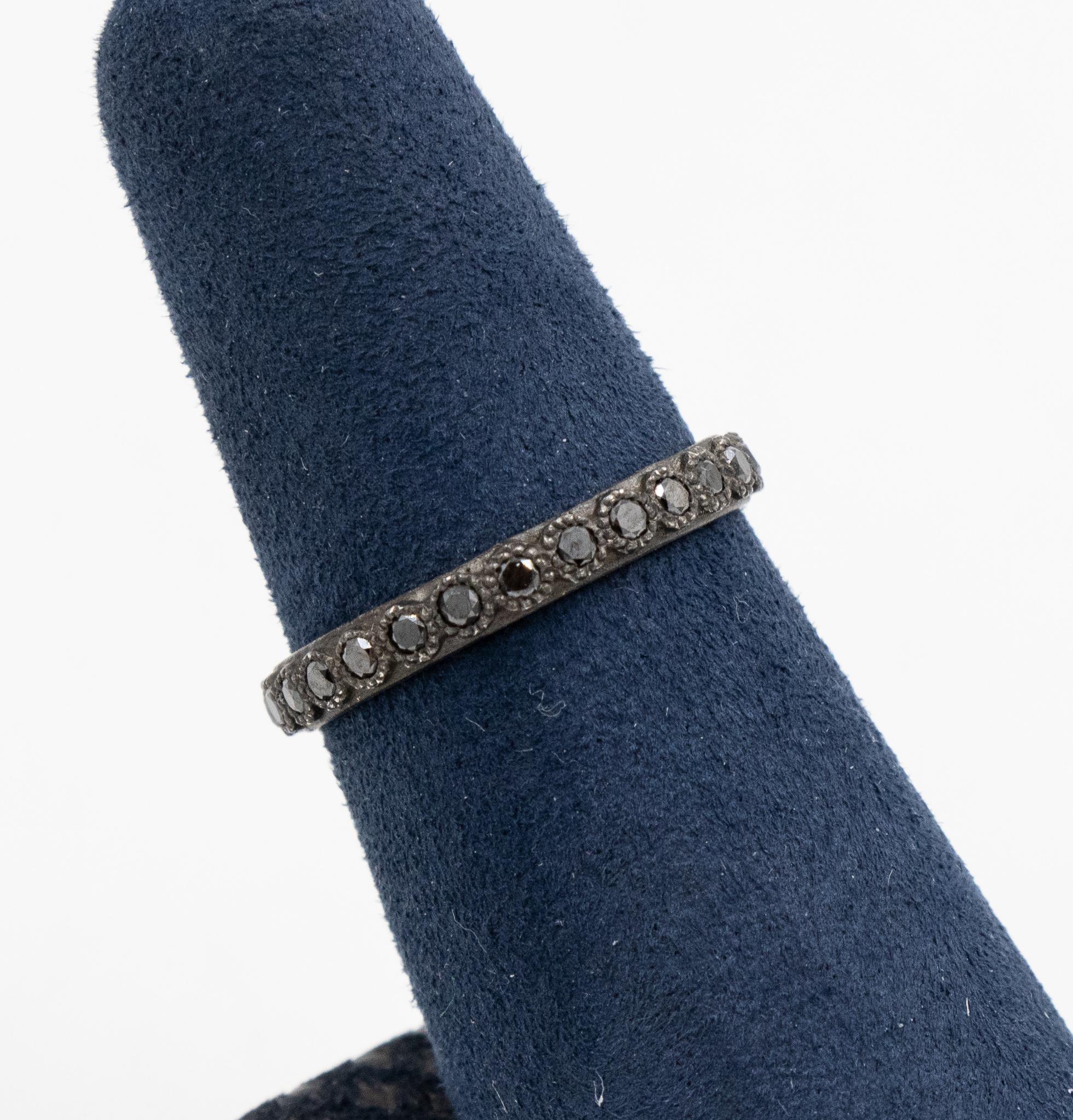 This Old World collection Armenta ring is features black diamonds totaling approximately 0.50 carats. The oxidized silver has been blackened to give it a very unique design which can be worn casually or dressed up for any occasion.  This is an
