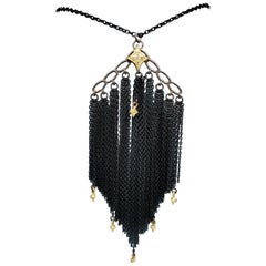 Armenta Old World Mixed Metals 0.05 Carat Round Diamond Pendant Necklace