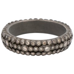 Armenta Old World Multi-Eternity Stack Ring, Champagne Diamonds, Style 09012