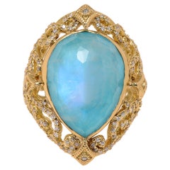 Armenta Sueno 18k Gold, Turquoise & Moonstone, Diamond Ring