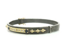Armenta Vintage Silver & 18k Gold Diamond w/ Sapphire Crivelli Bangle Bracelet
