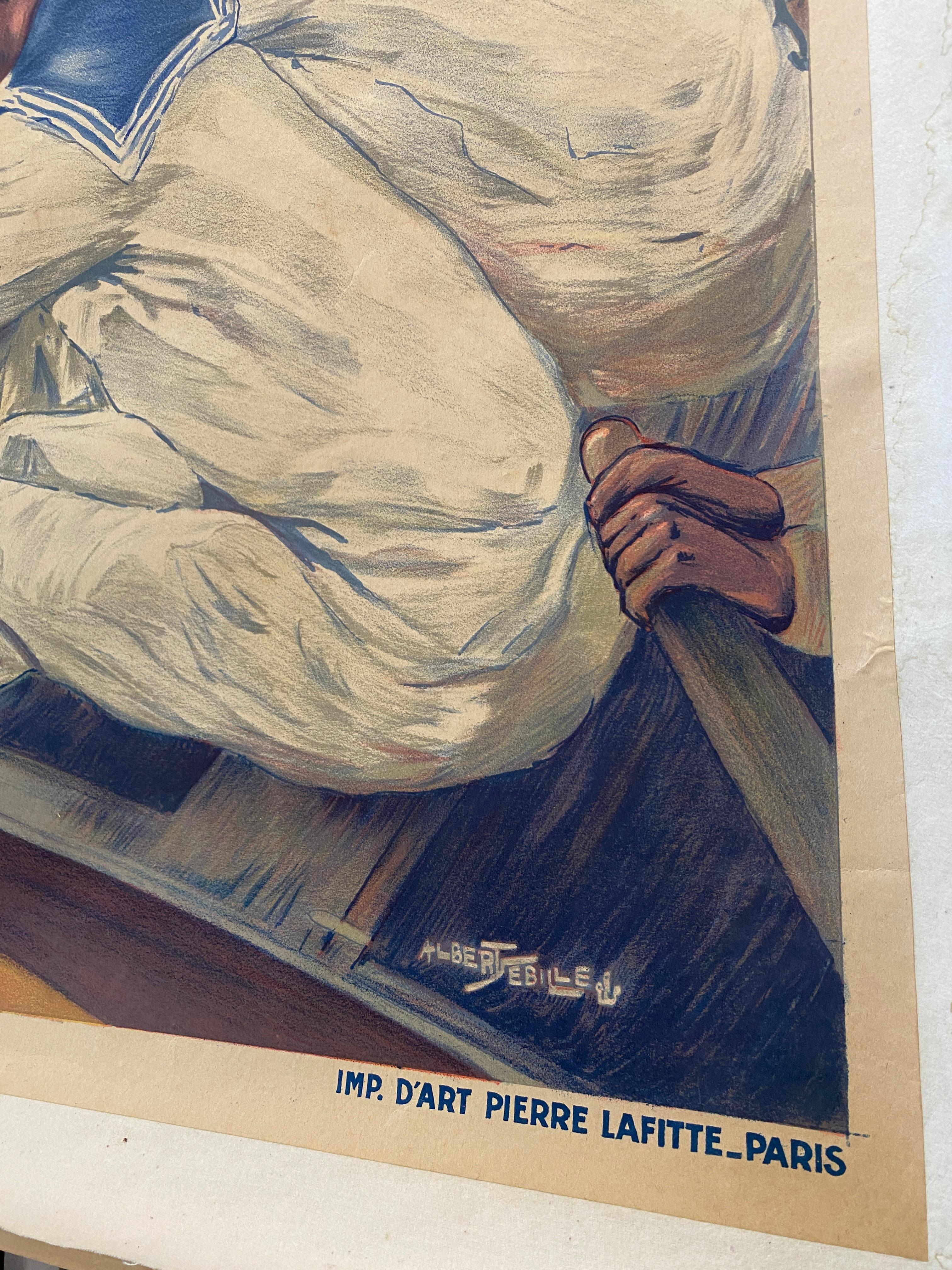 'Armez - Vous Pour La Vie Dans Les Ecoles De La Marine' c. 1925 Cartel original principios del siglo XX en venta