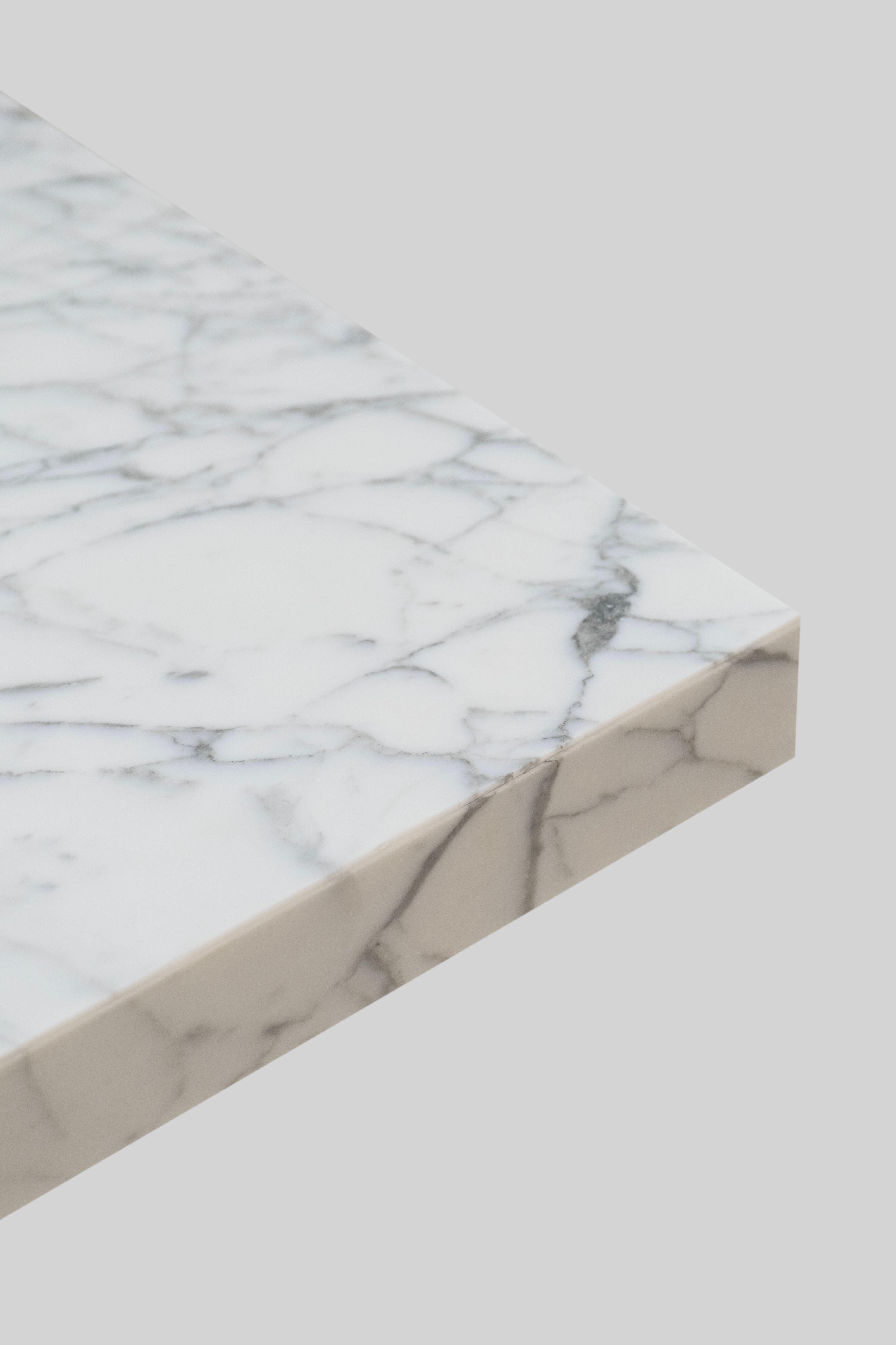 Tavolo Consolle Art Deco Armilar, Marmo di Carrara, Ottone, Fatto a mano by Greenapple in vendita 5