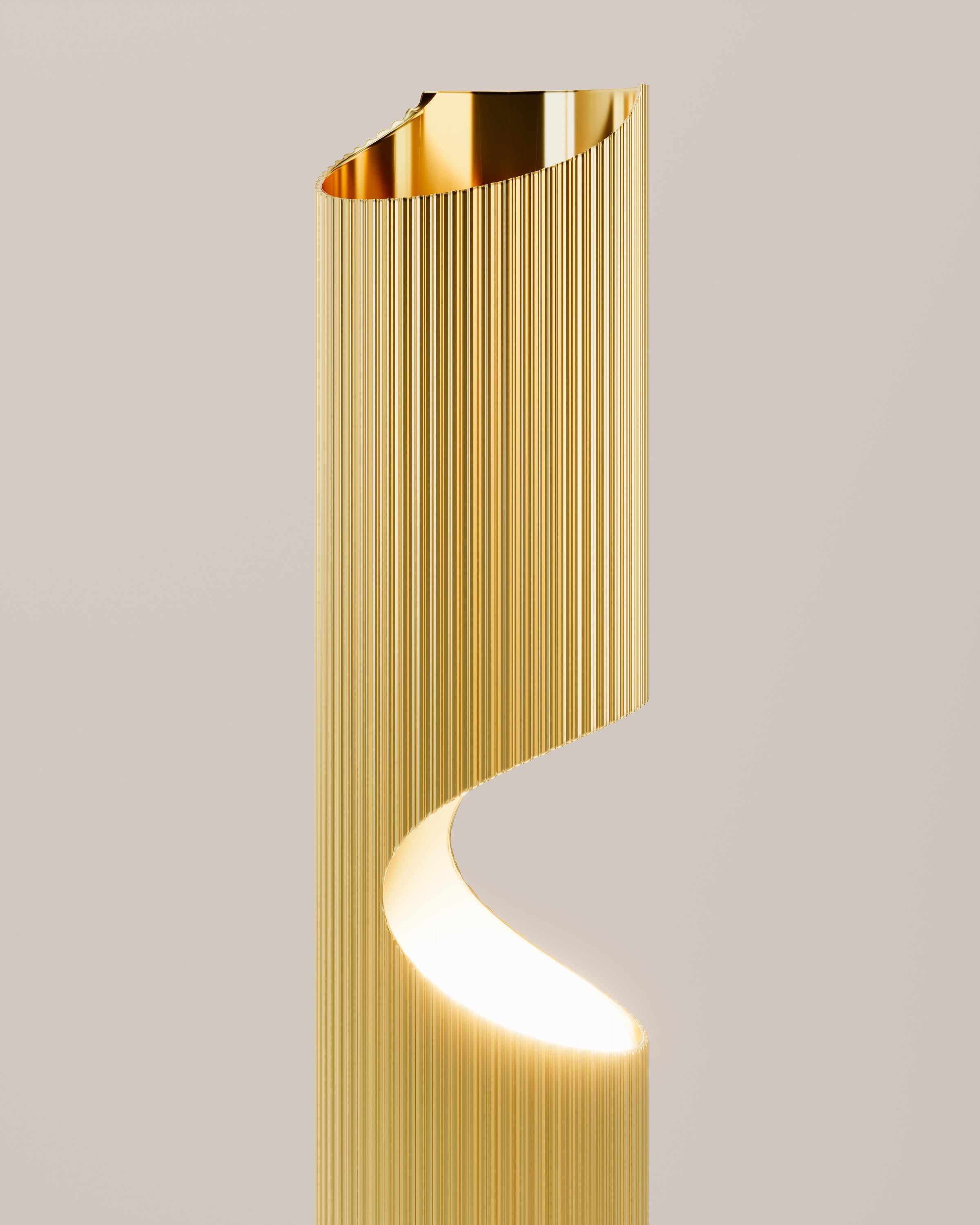 Polished Armilla 05 brass table light by SCATTER.D STUDIO For Sale