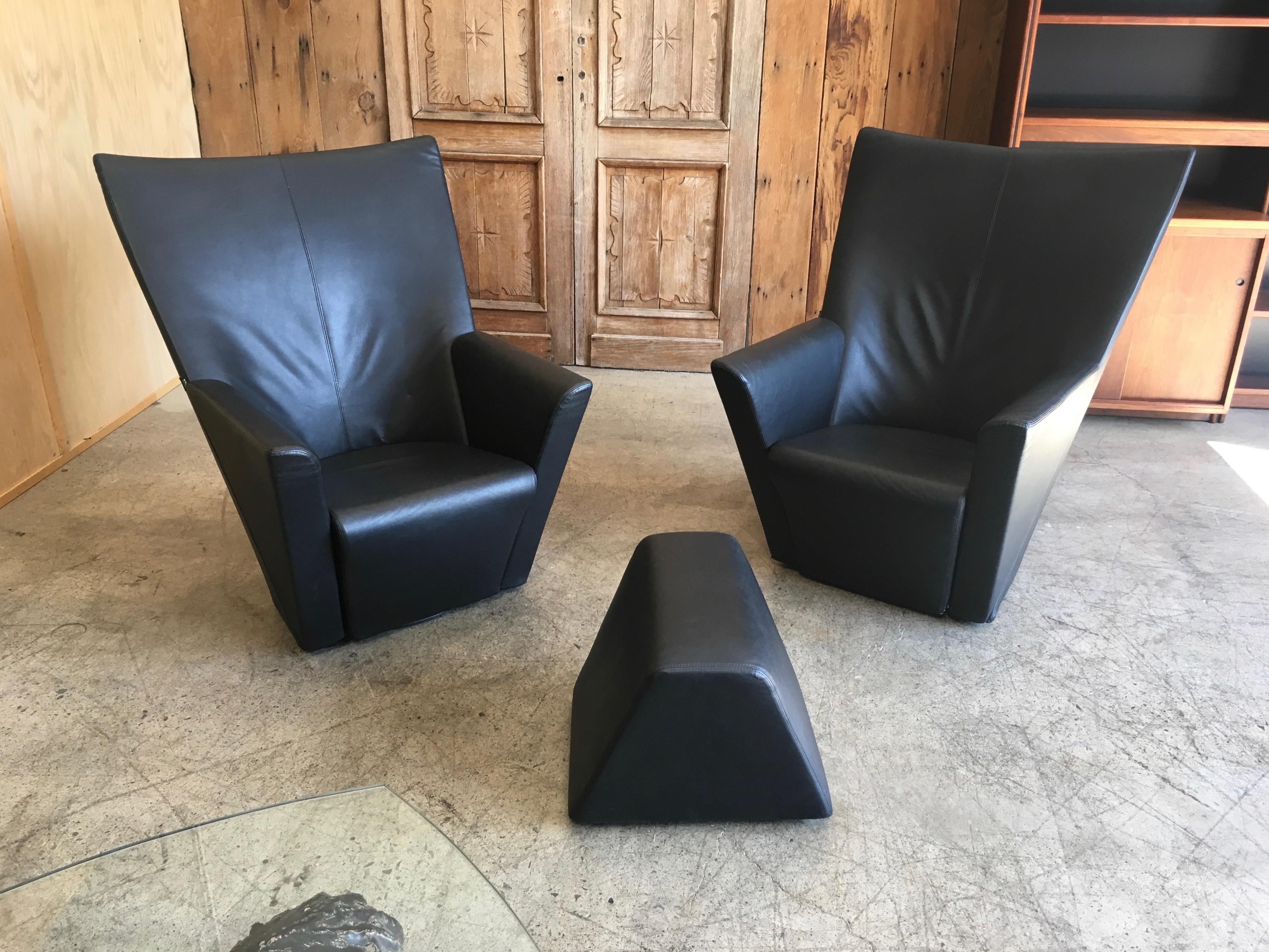 Italian Armilla Armchairs and Ottoman for Arflex