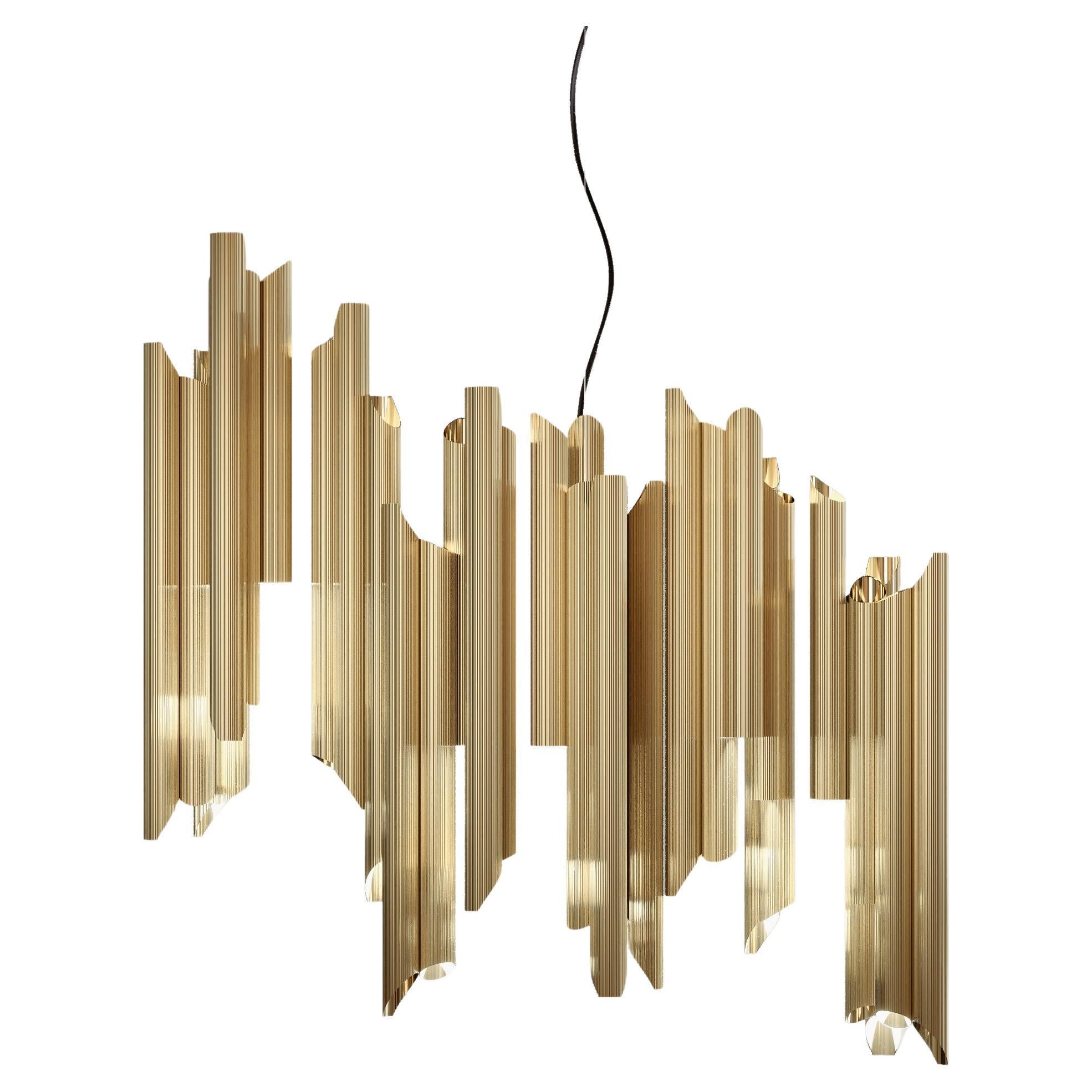 Armilla brass Chandelier by SCATTER.D STUDIO