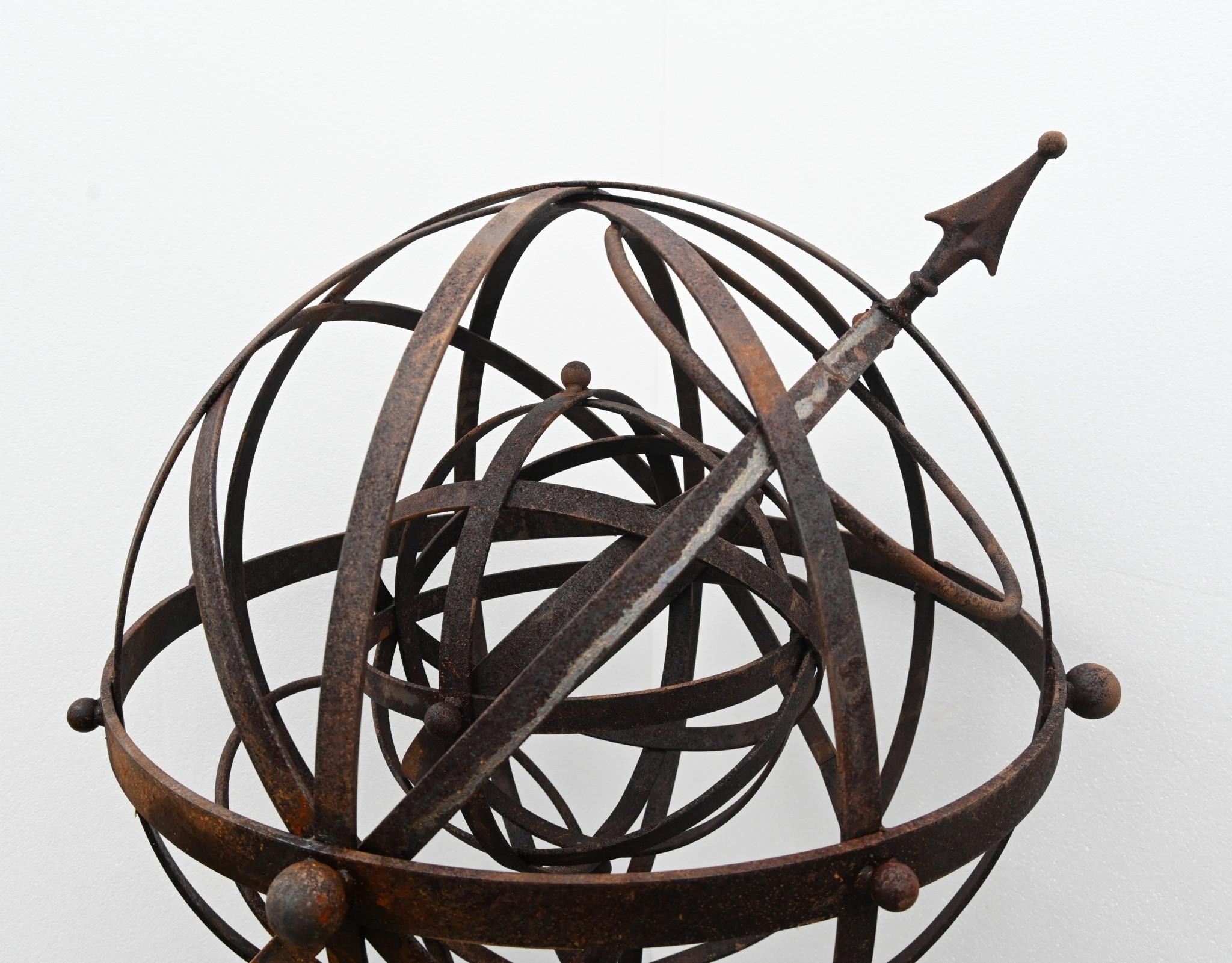 Armillary Sphere Cast Iron Stone Pedestal Orrery Classical Garde 2