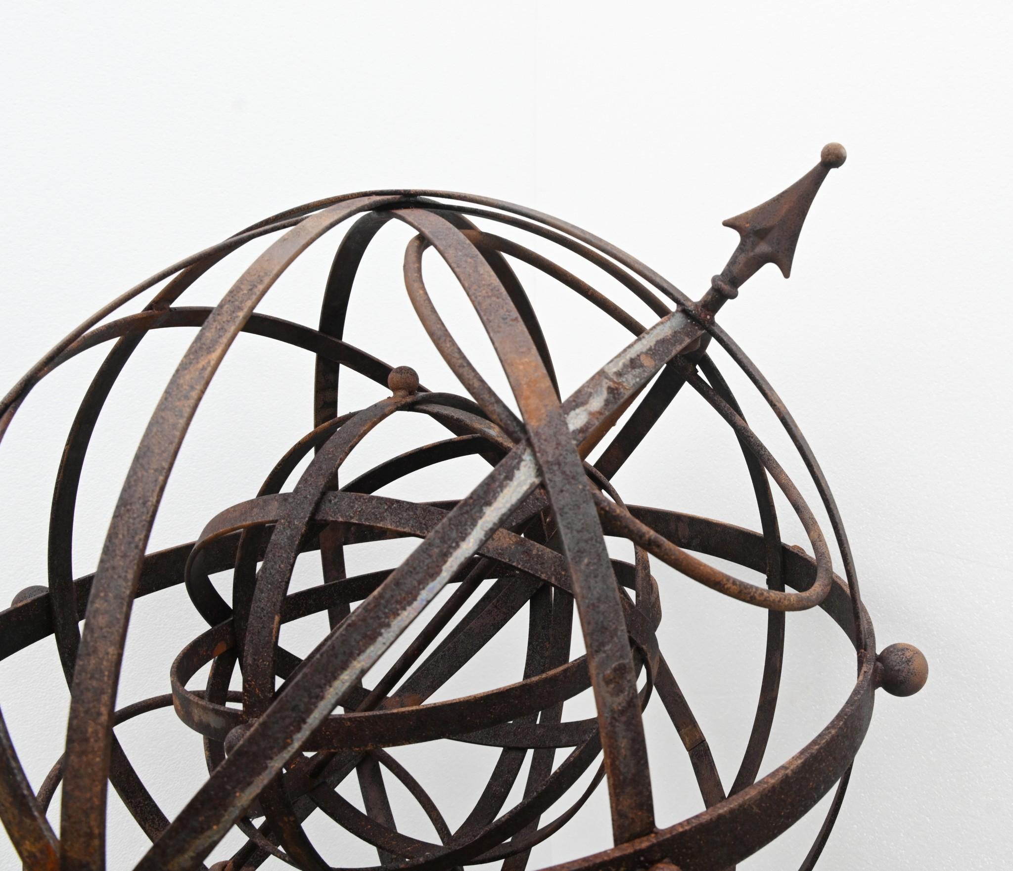 Armillary Sphere Cast Iron Stone Pedestal Orrery Classical Garde 3