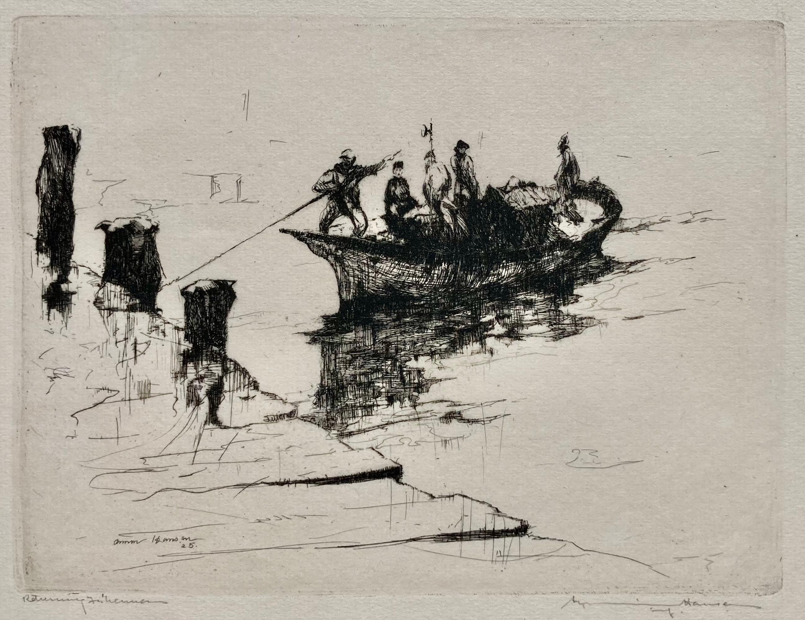 Print de Armin Hansen - Pescadores que regresan