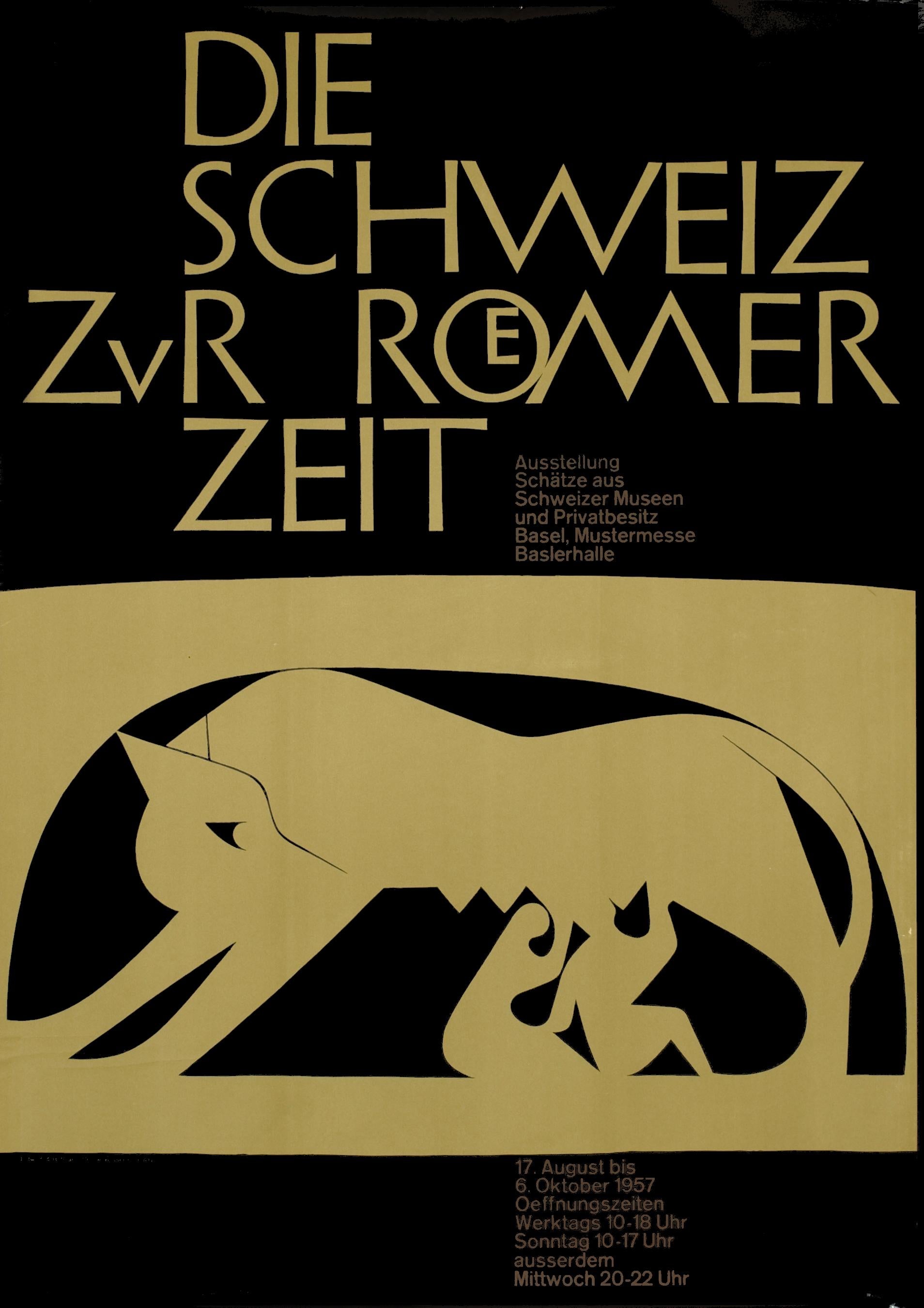 "Die Schweiz Zur Roemer Zeit" Swiss Roman Exhibition Original Vintage Poster - Print by Armin Hofmann