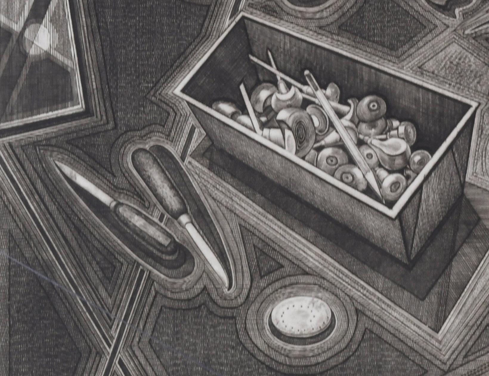 Herramientas del grabador - Print moderno estadounidense de Armin Landeck