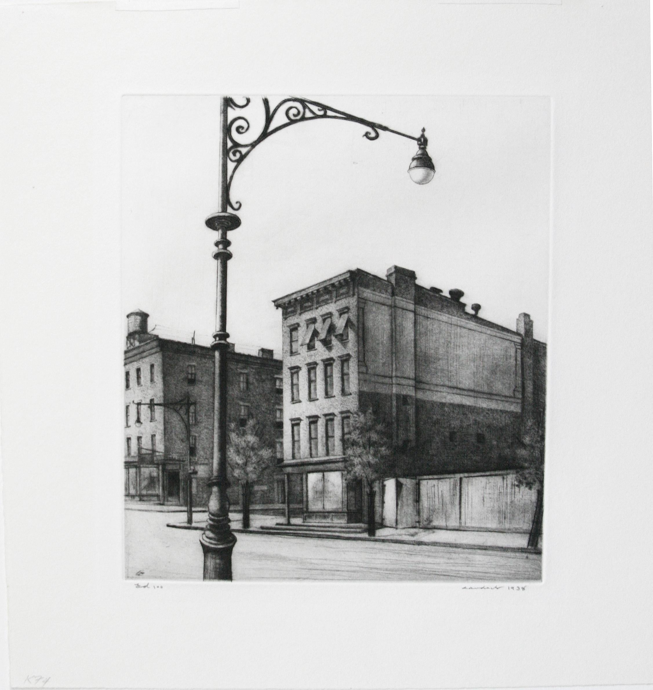 York Avenue Tenements.  - American Modern Print by Armin Landeck