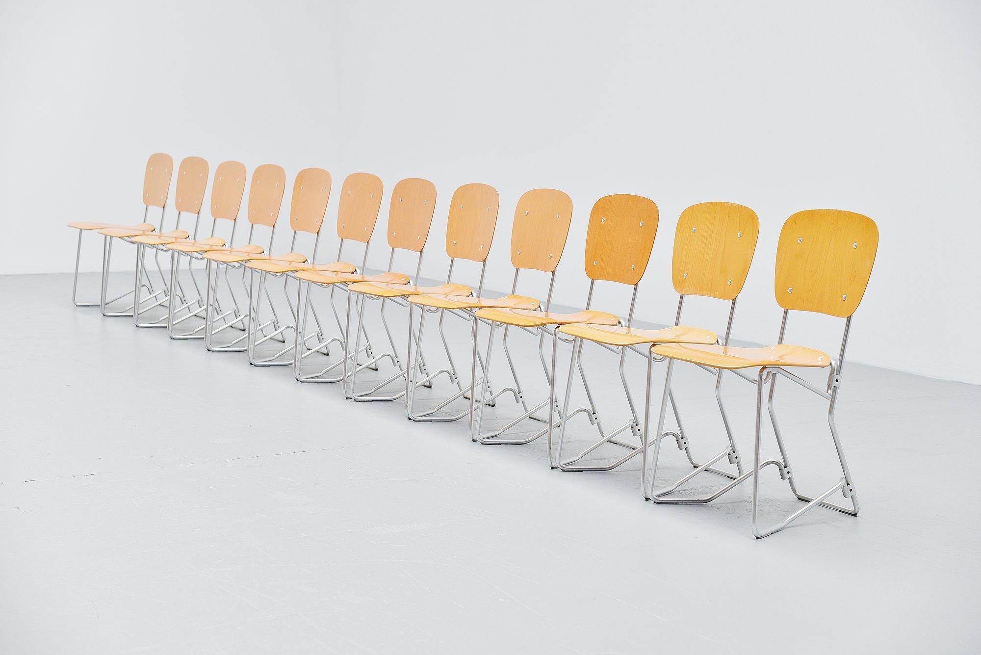 Mid-Century Modern Armin Wirth Alu Flex Folding Chairs Switzerland, 1951