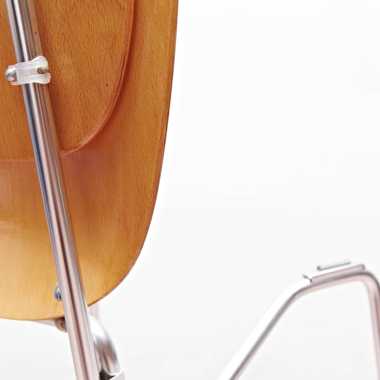 Armin Wirth Mid-Century Modern Metal and Wood Swiss Stackable Chairs for Aluflex 1