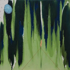 "Eruption" – Contemporary Oil Painting With Gorgeous Greens and Blues