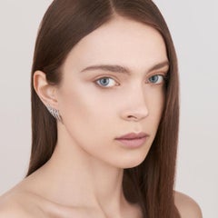 Armis Climber Stud Earrings - 18ct White Gold & Diamond Pave