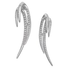 Armis Double Hook Earrings - 18ct White Gold & Diamond Pave