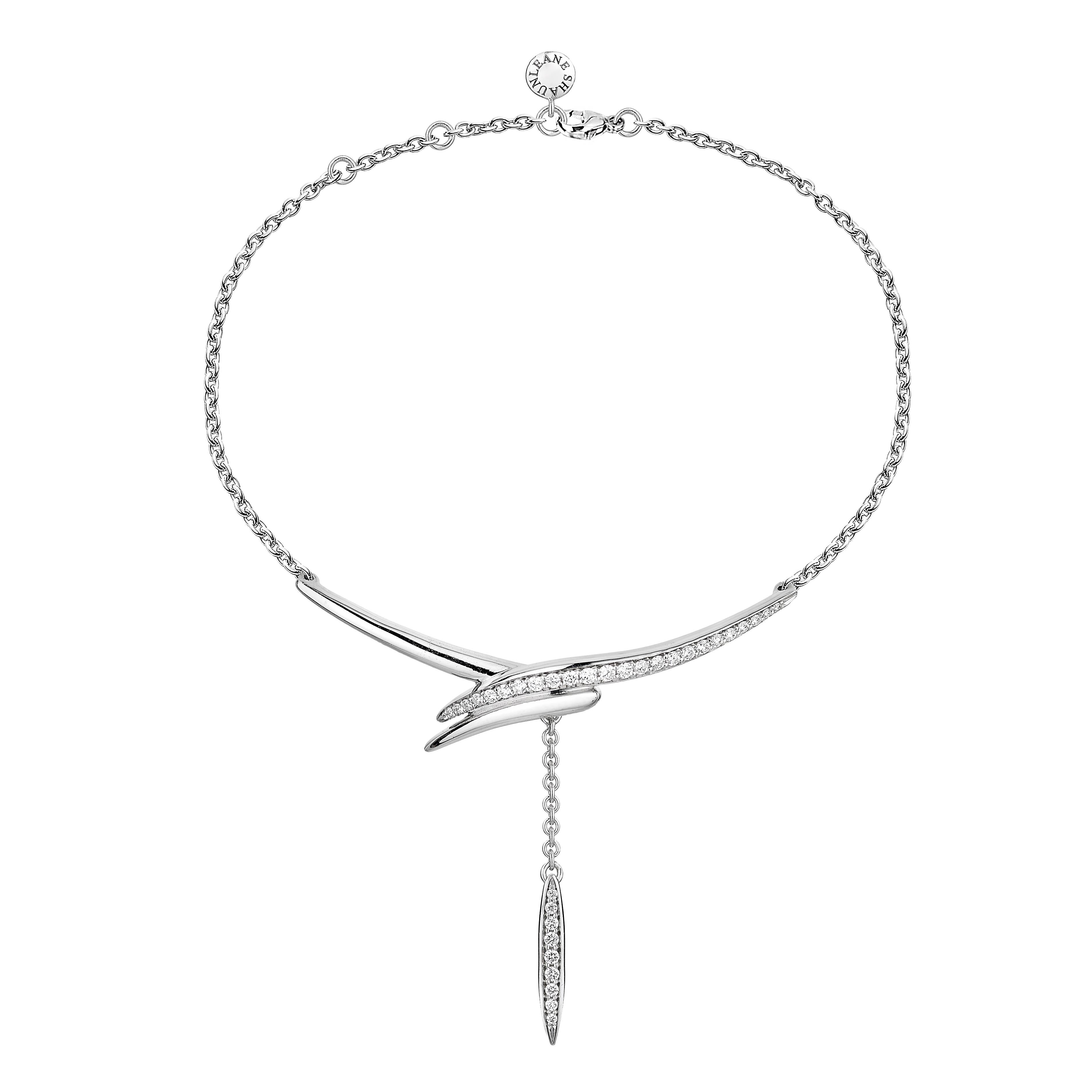 Brilliant Cut Armis Drop Bracelet - 18ct White Gold & Diamond Pave For Sale