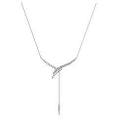 Armis-Tropfen-Halskette - 18 Karat Weißgold & Diamant-Pavé